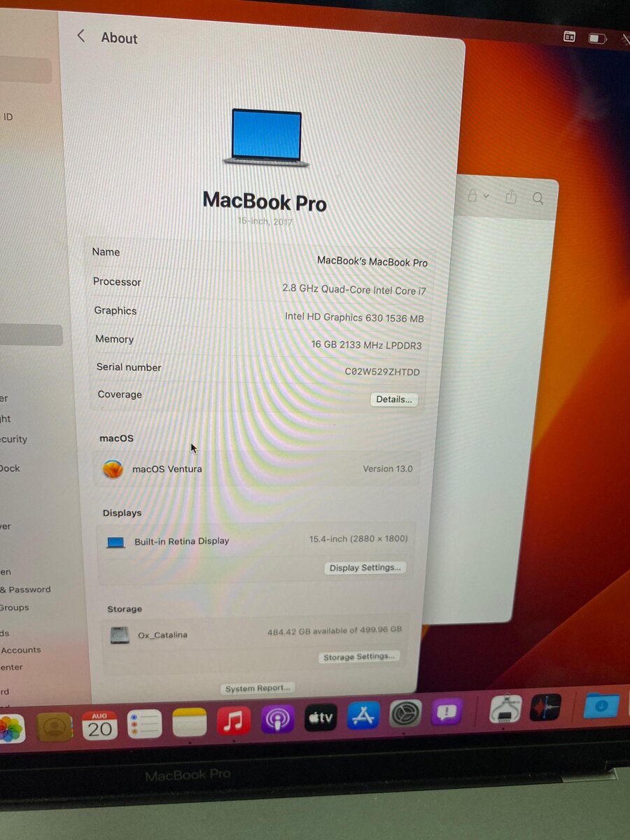 MacBook Pro 15 touch bar