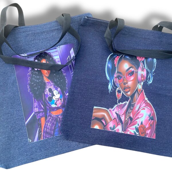 Denim tote bag