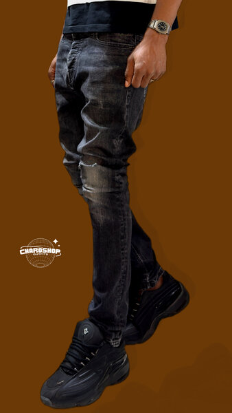 Jean slim noir homme