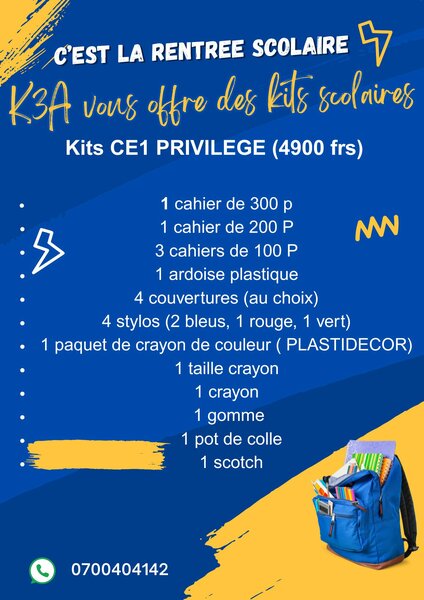Kit Scolaire CE1 Complet