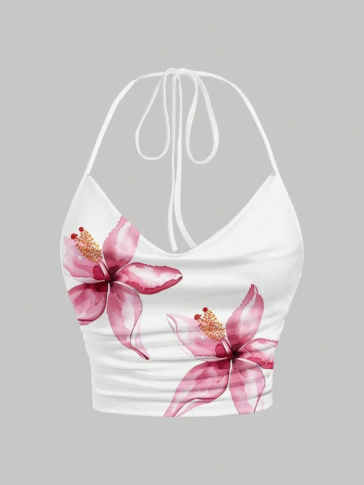 Top court à fleurs sexy