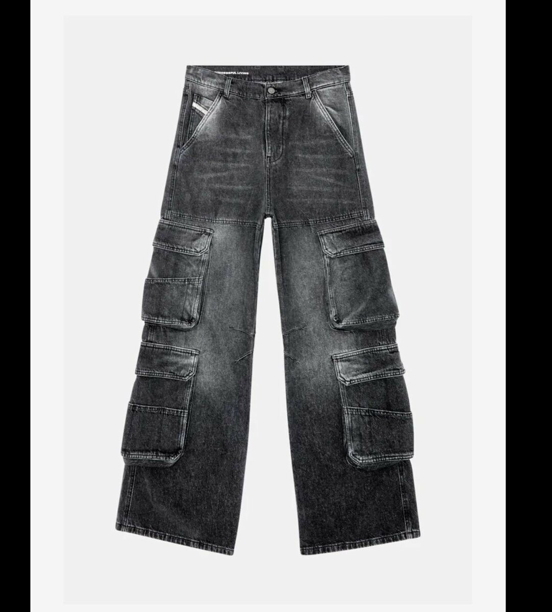 Pantalon cargo en denim homme