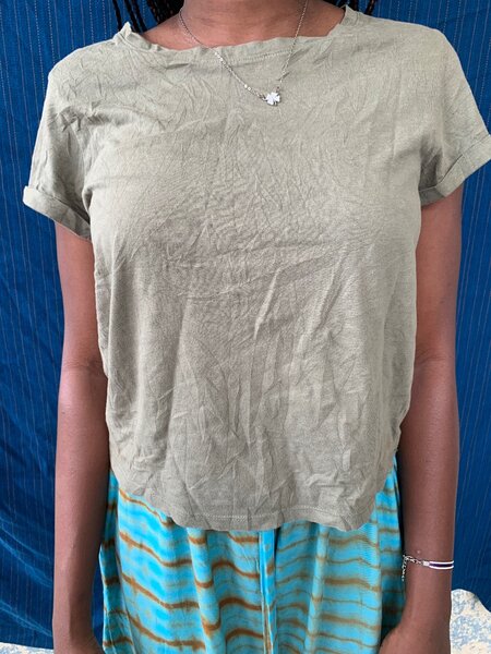 T-shirt en coton kaki