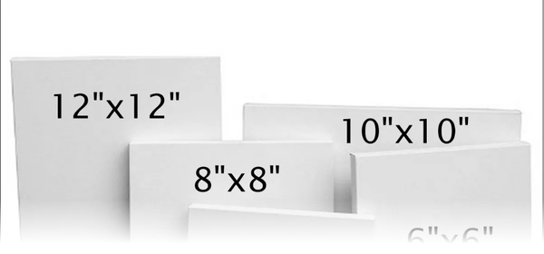 Pack of 5 Mix Square Canvas, Canvas Board for Painting, High Quality Canvas Best for Professional & Student, Canvas for panting, Include 