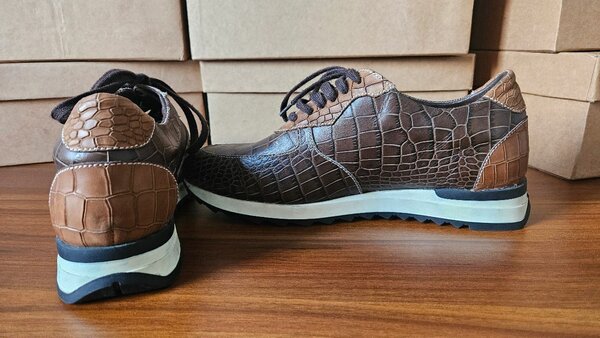 Sneaker cuir synthétique croco