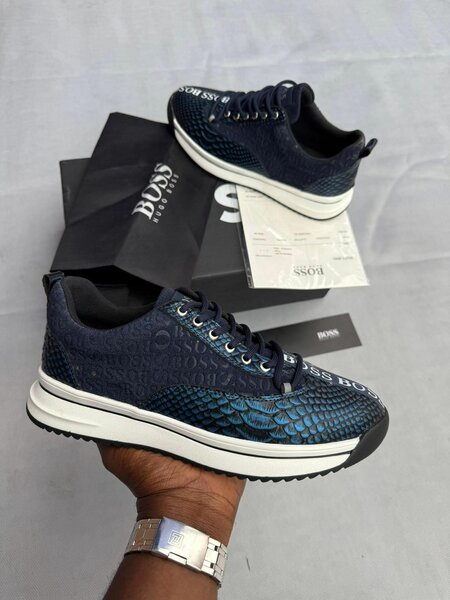 Baskets tendance en cuir homme