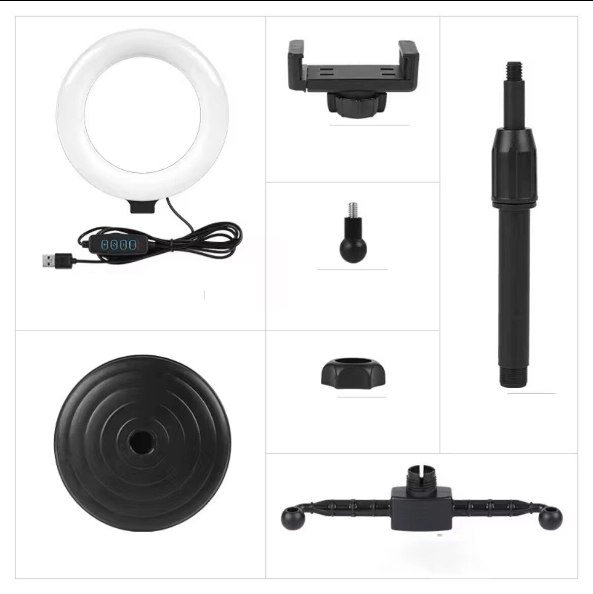 Anneau LED avec support smartphone