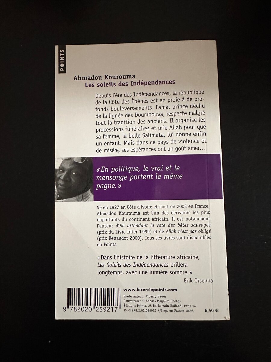 Les soleils des Indépendances- Ahmadou kourouma