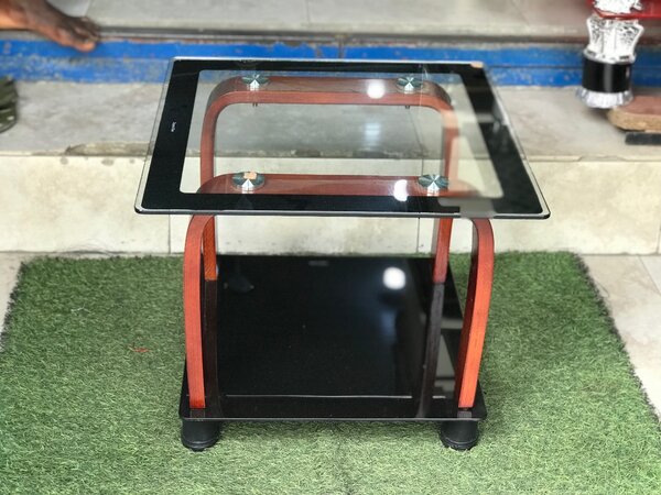 Glass Center table with wooden legs