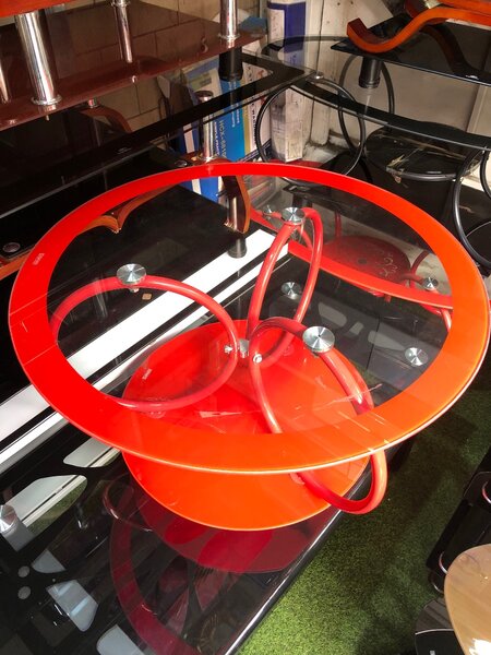 Red round center table