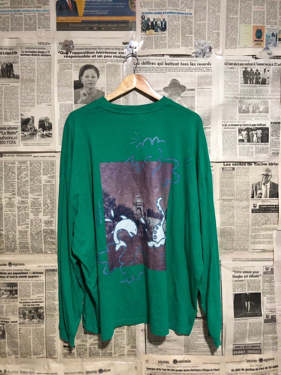 T-shirt vert imprimé "daysocial"