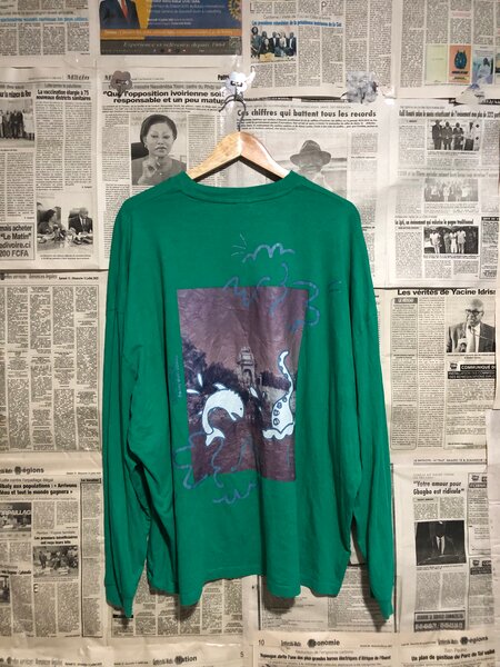T-shirt vert imprimé "daysocial"