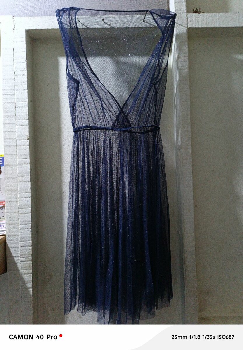 Robe transparente bleu soirée