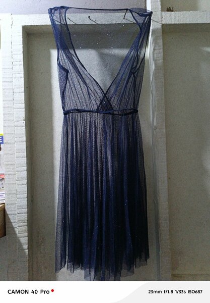 Robe transparente bleu soirée