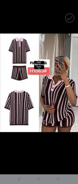 Tenue rayée décontractée femme