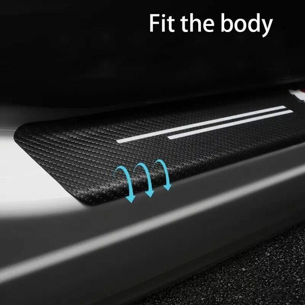 4Pcs Car Door Carbon Fiber Anti Stepping Protection Stickers