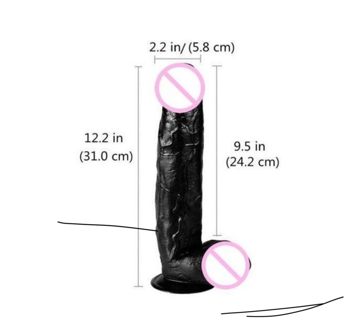 Gode réaliste suceur 31cm