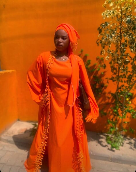 Robe Longue Orange Élégante