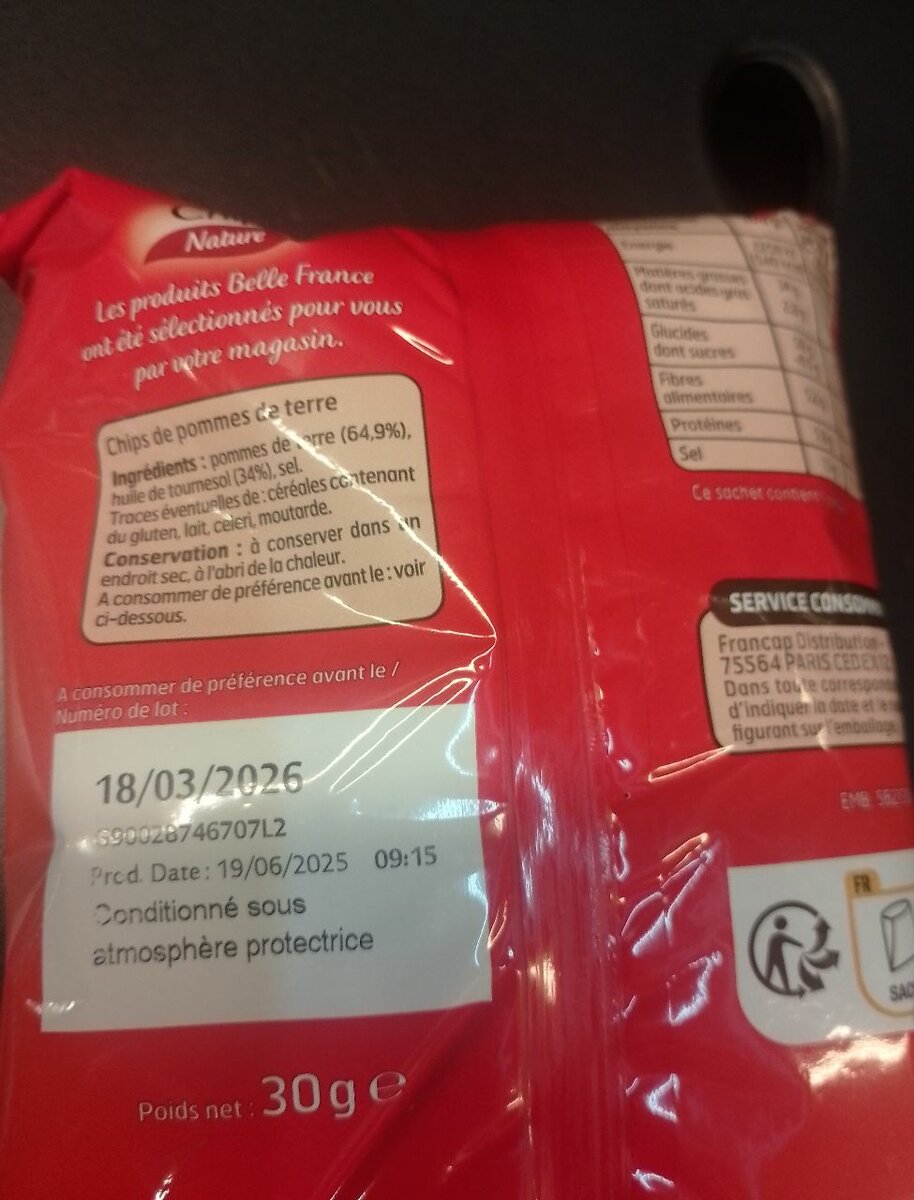 Chips nature Belle France 30g