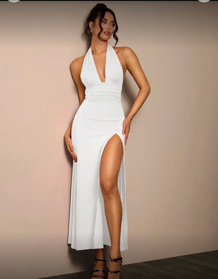 Robe longue élégante fendue