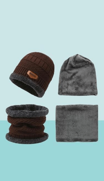 1 pc Wool Plain Beanie and Neck Warmer