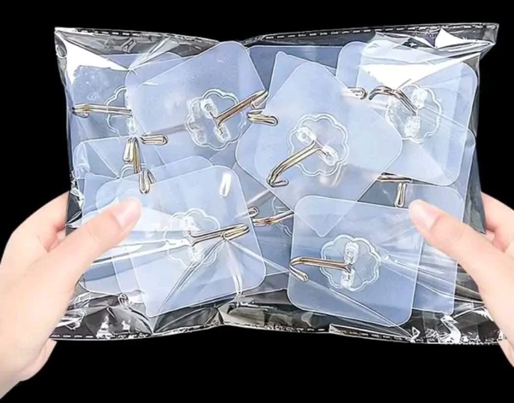 Crochets adhésifs muraux transparents