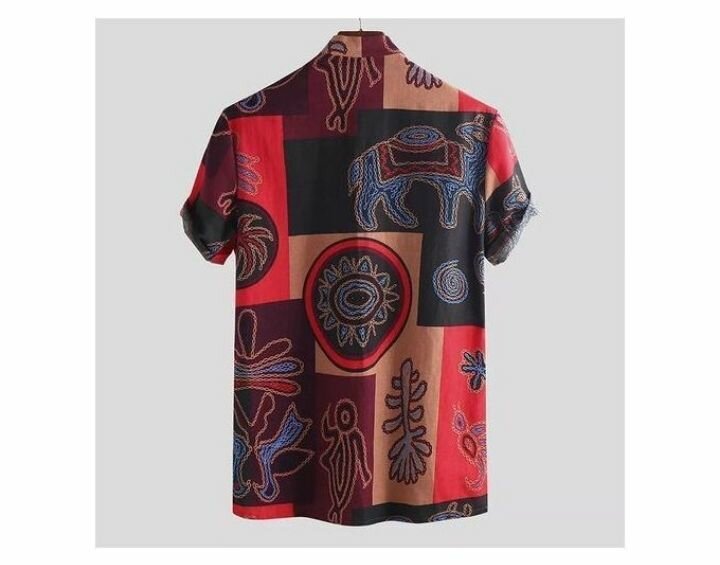 Vintage Ethnic Patterned Casual Short sleeve Bench