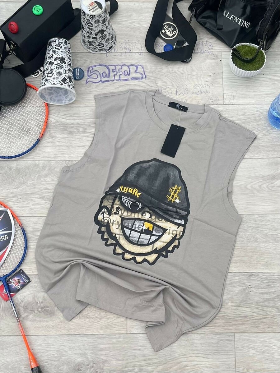 Débardeur imprimé graphique urbain