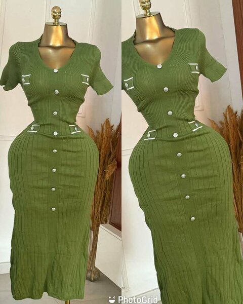 Robe élégante en maille verte