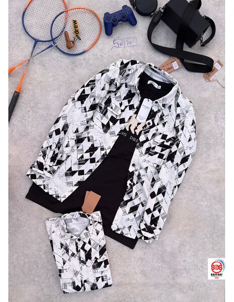 Chemise imprimée géométrique