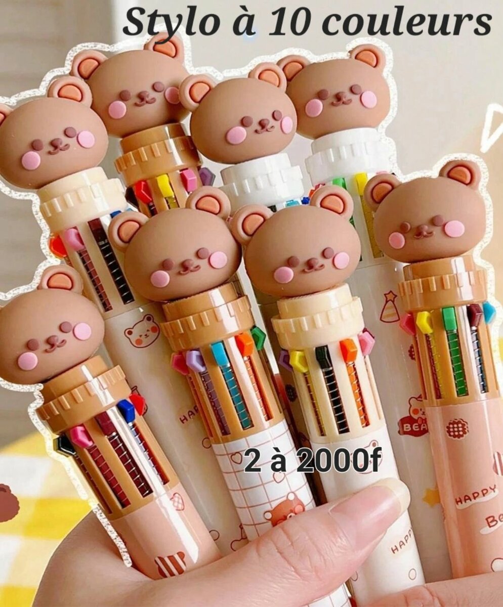 Lot de 2 Stylos à 10 Couleurs