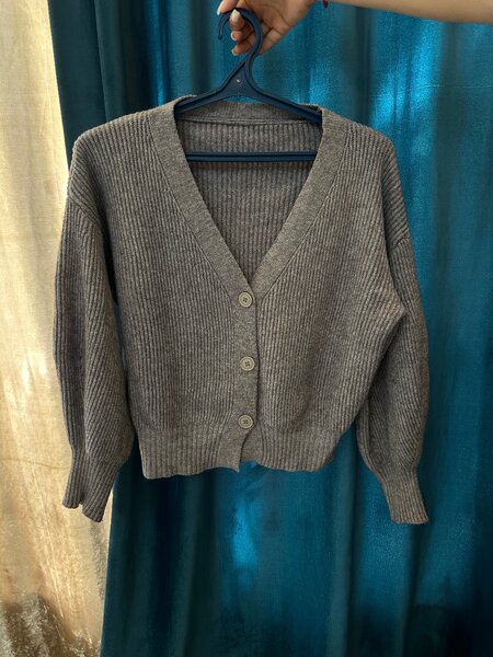 Серый теплый кардиган