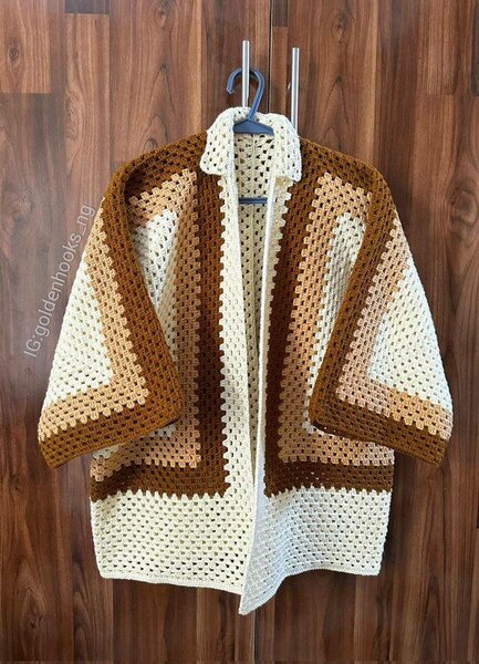 Cardigan crochet vintage coloré