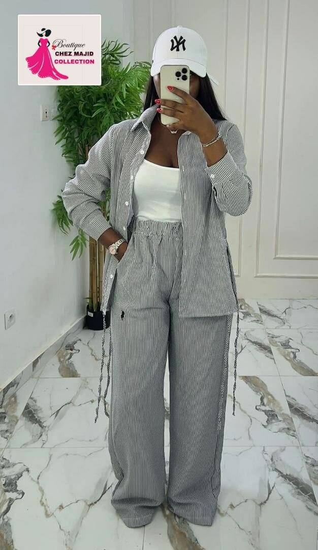 Ensemble Décontracté Rayé Femme