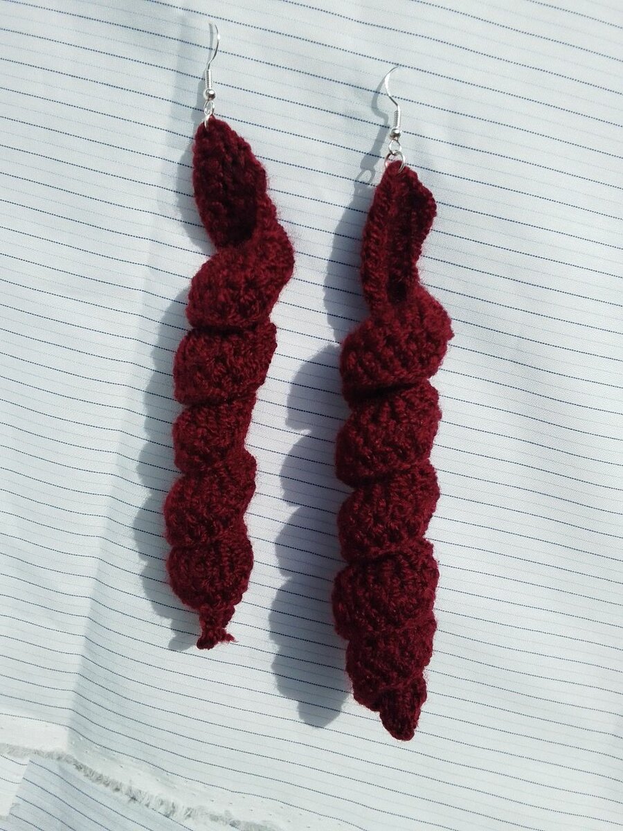 Handmade Crochet Spiral Earrings