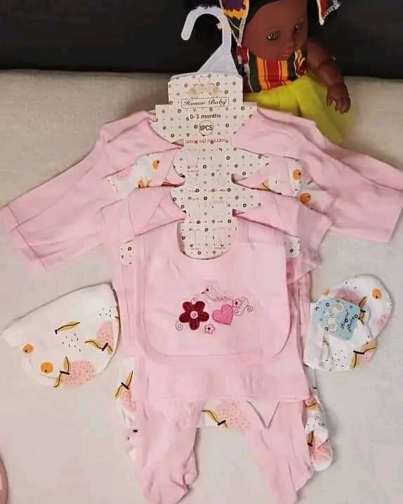 Ensemble Bébé Fille Rose 0-3 Mois