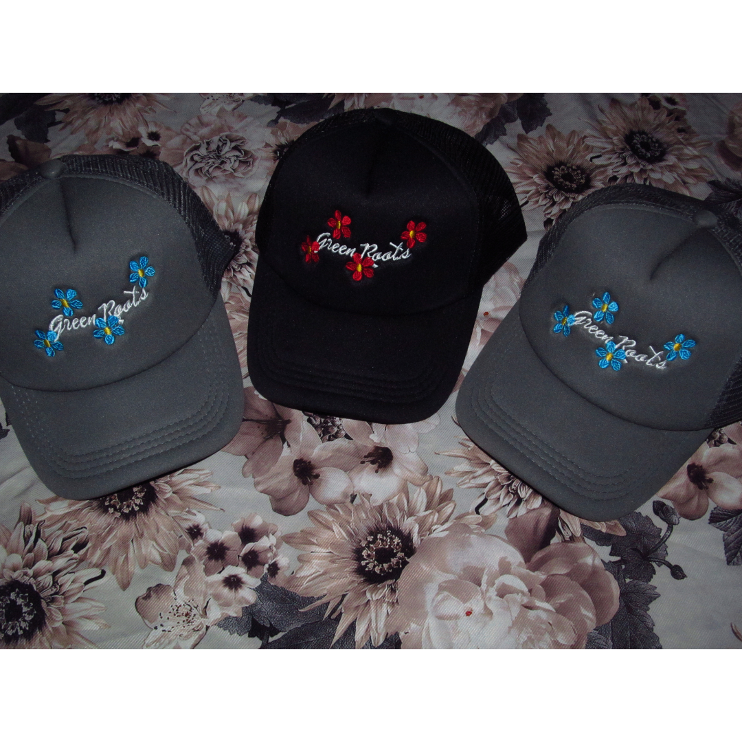Floral Embroidered Trucker caps