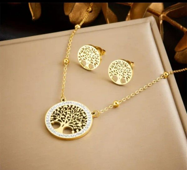 Collier et Boucles Arbre de Vie