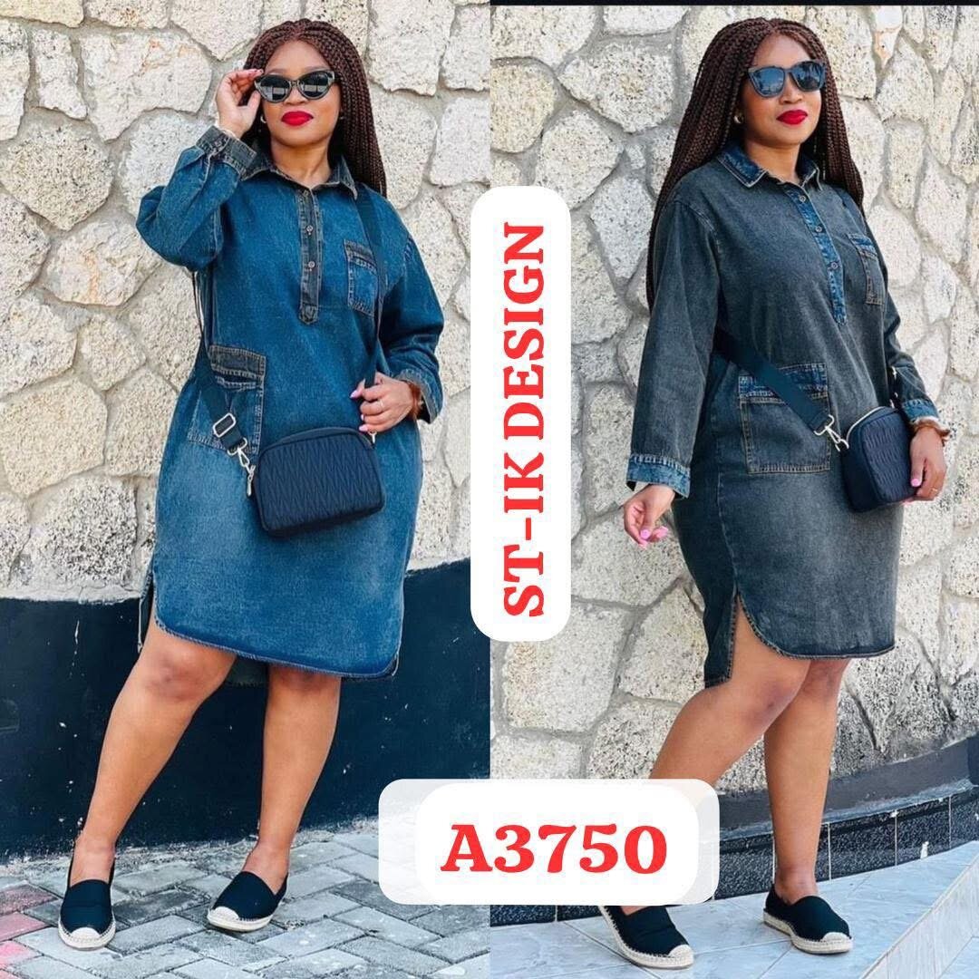 Robe chemise en jean tendance