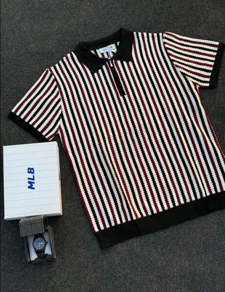 Chemise Polo à Rayures Homme