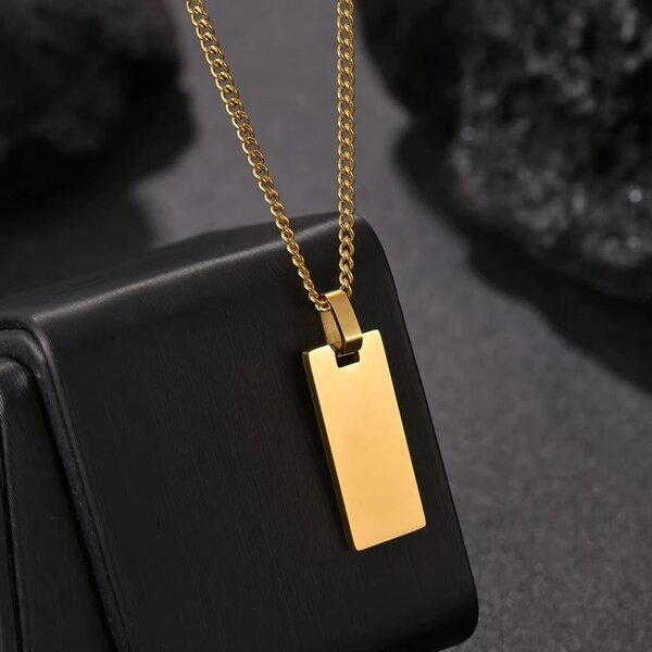 Collier Plaque Acier Inoxydable