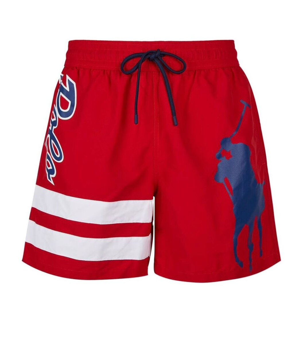Short de Bain Rouge Homme