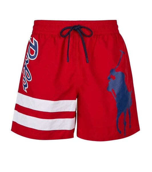 Short de Bain Rouge Homme