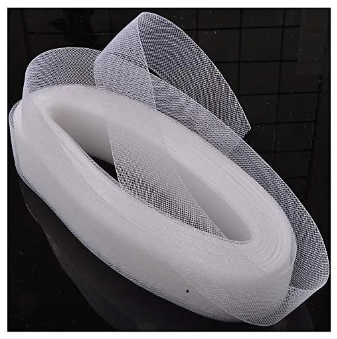 50 yard Nylon 2Inch Stiff Horsehair Braid for Nylon Sewing Wedding Dress Dance Skirt Gowns Shaping Trimming Accessories (White)