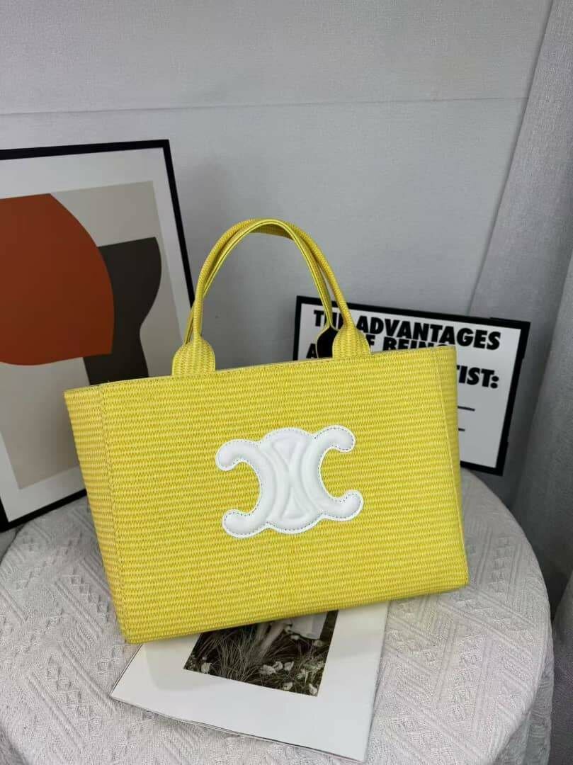Sac à main en paille coloré