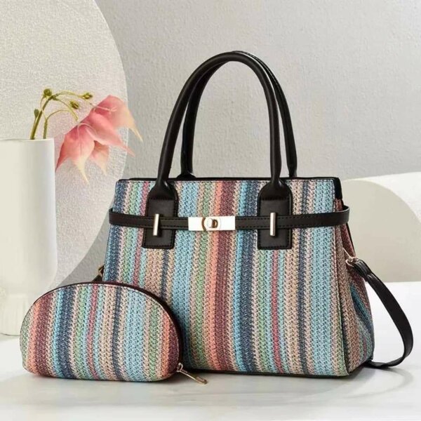 Sac à main rayé coloré