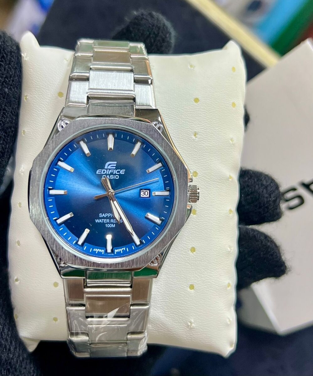 Montre Edifice Acier Bleu