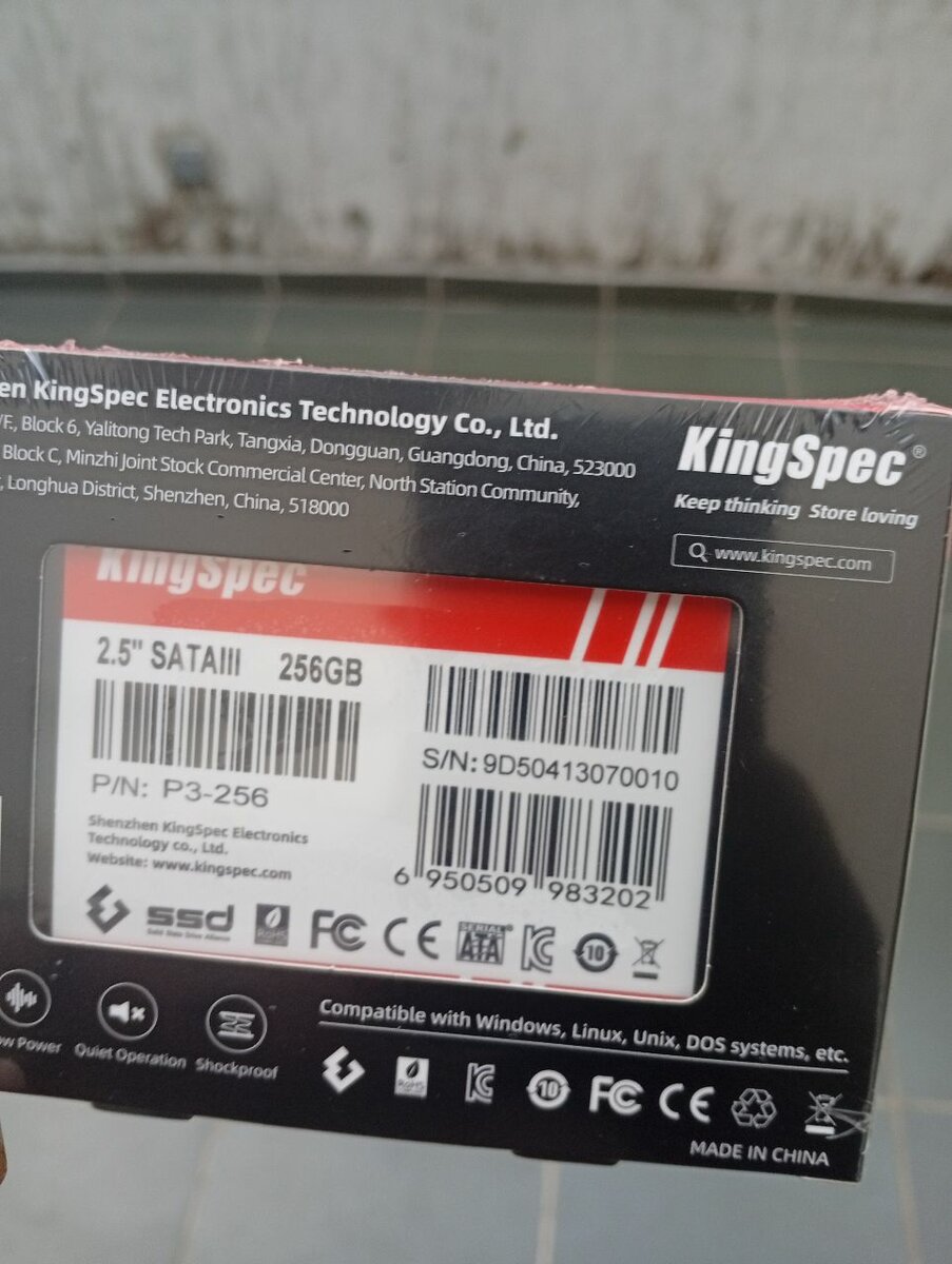 KingSpec SSD 256GB 2.5" SATAIII