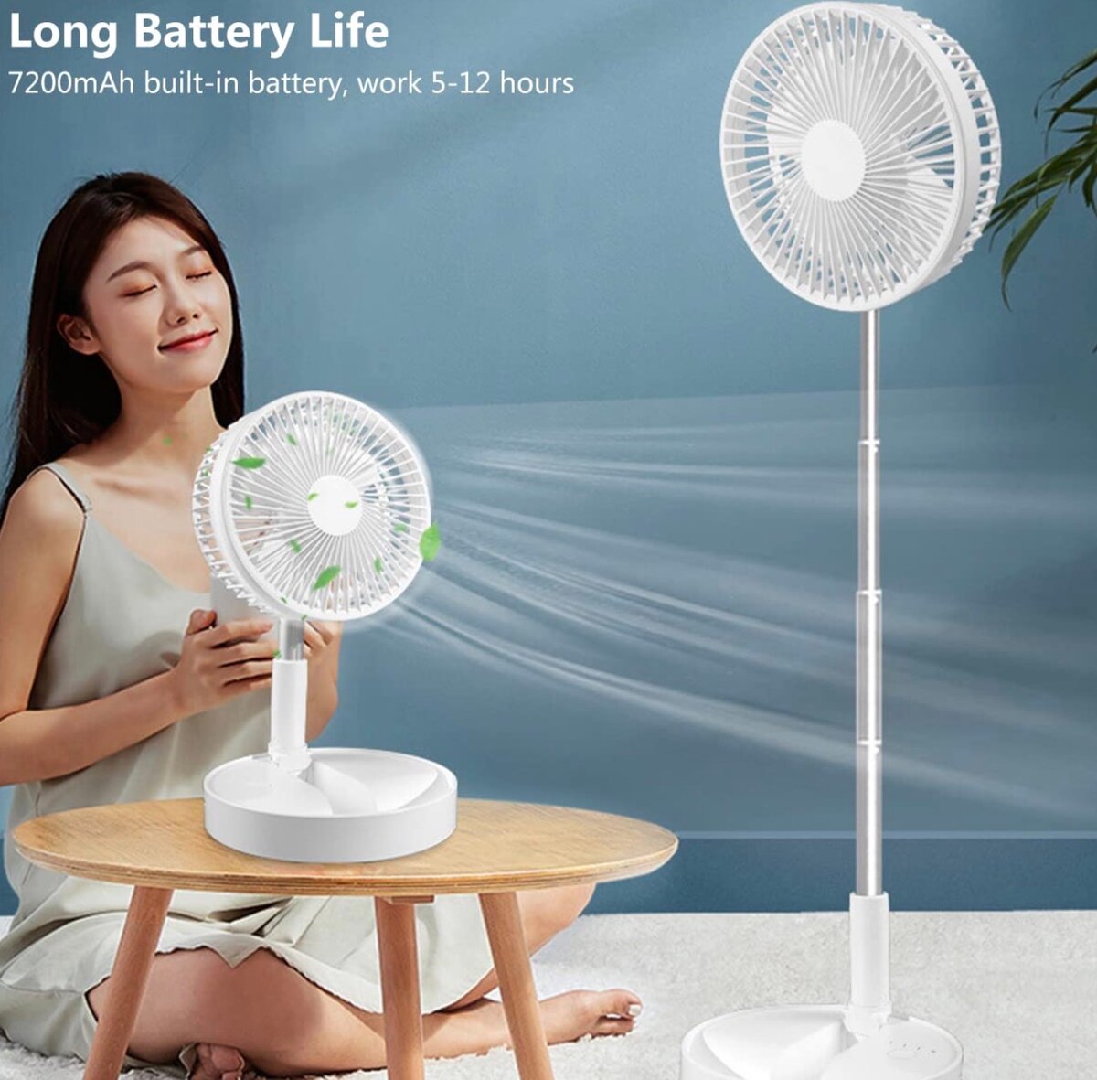 Ventilateur Portable avec Support Téléphone