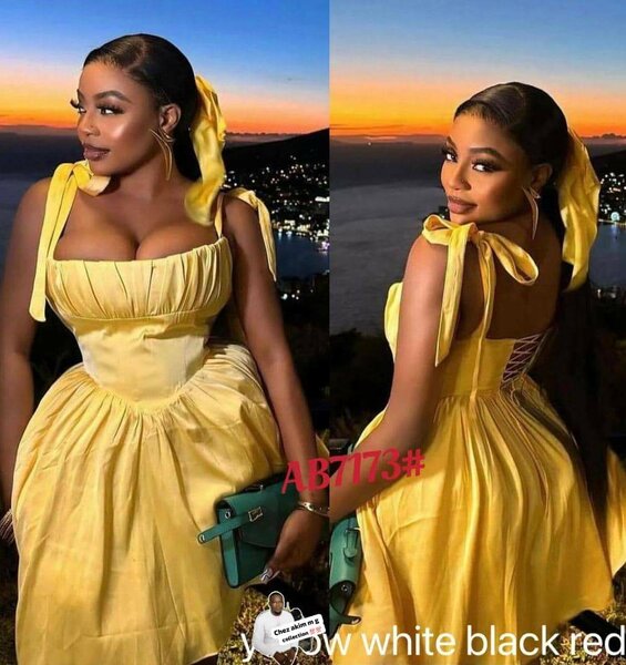 Robe de soirée élégante jaune